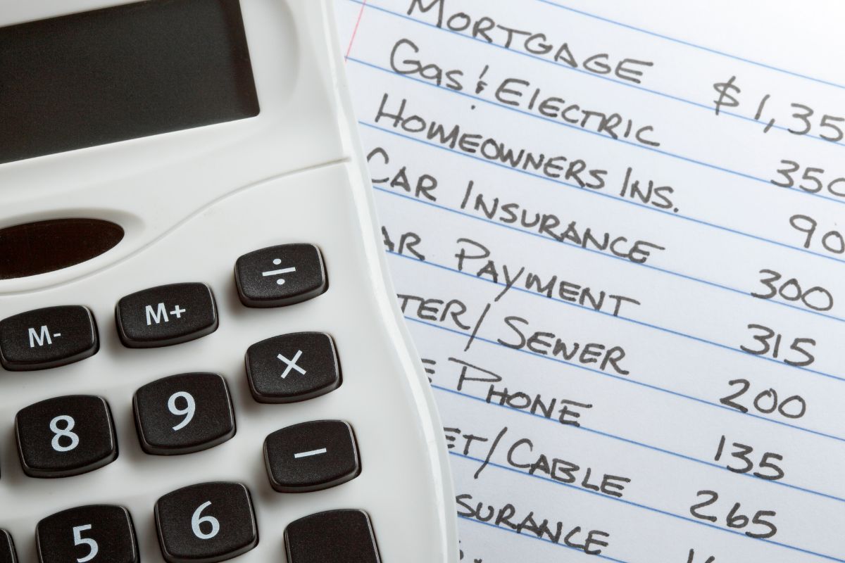 Image of a paper with budgets and a calculator.