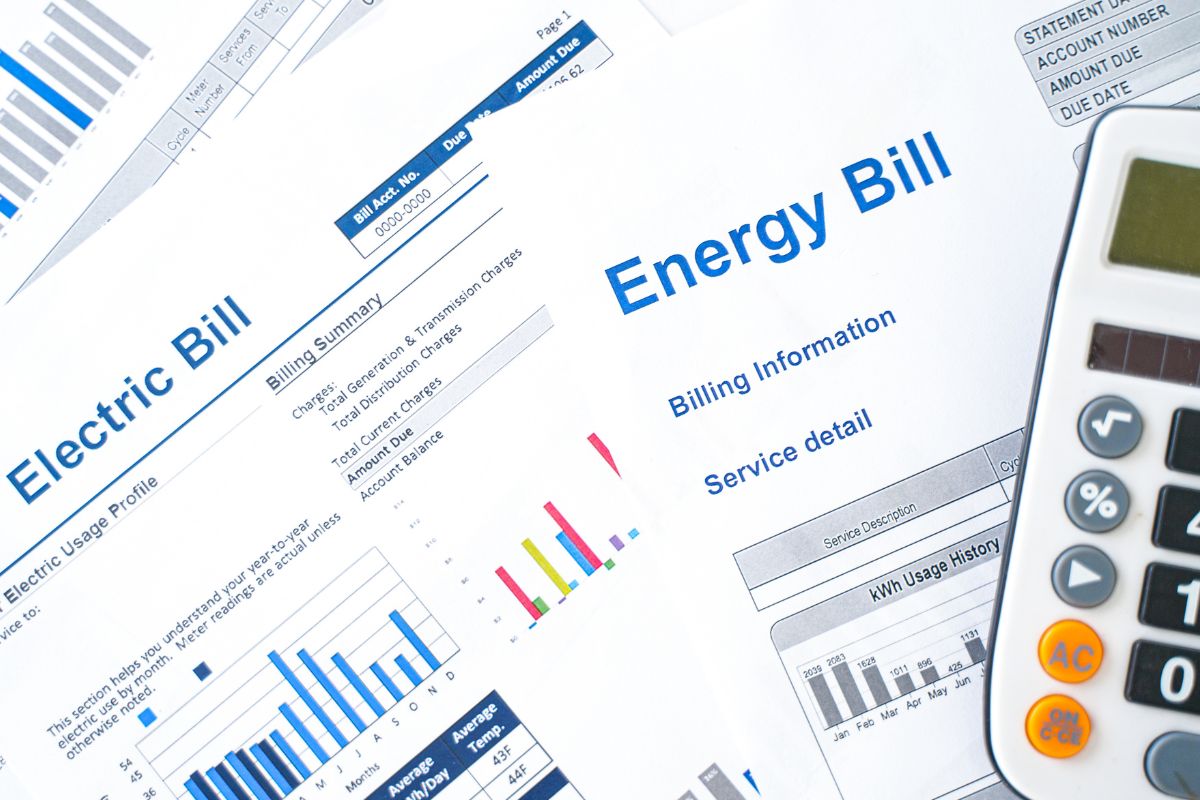 The picture shows bill invoices.