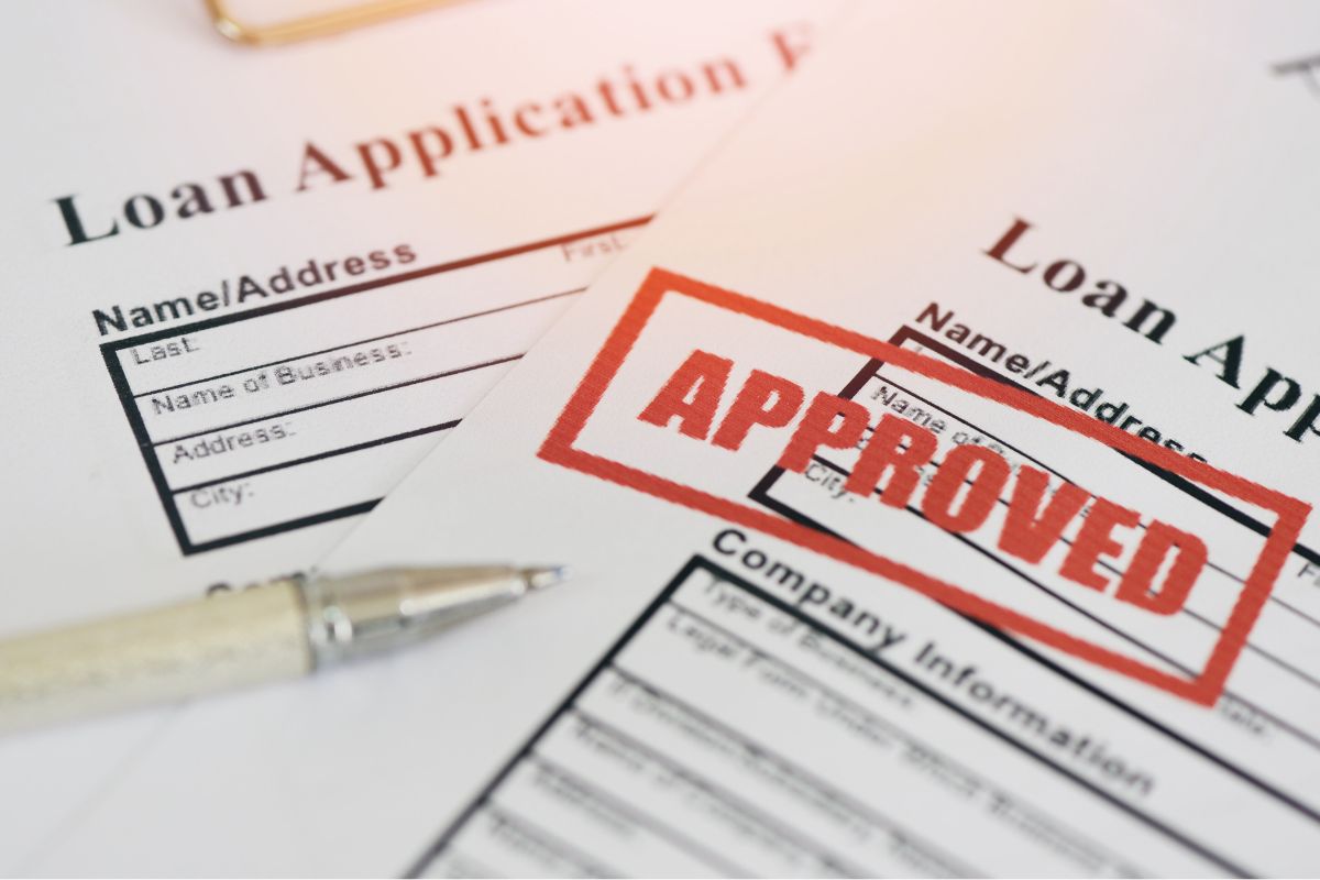 Picture of approved loan application forms.
