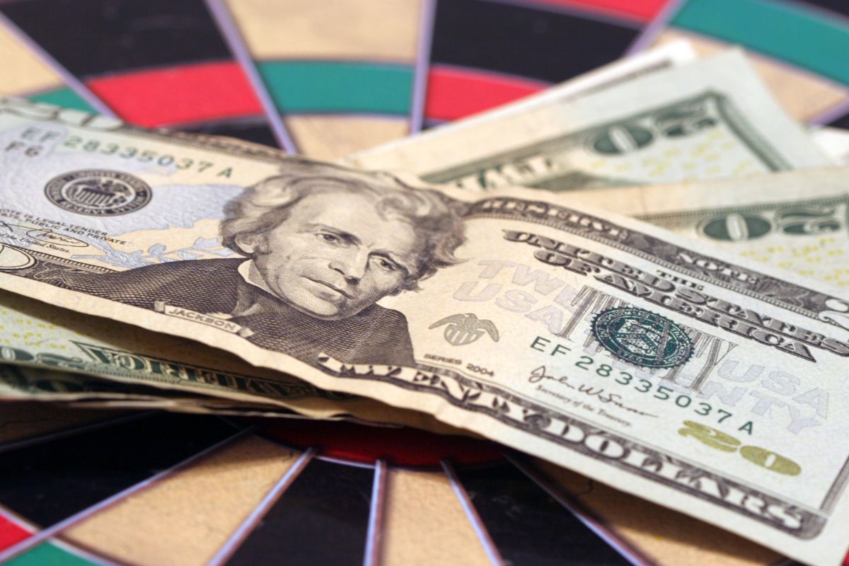 Photo of money ad color target.