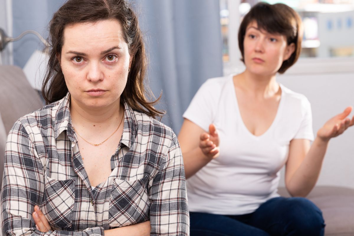 Photo of siblings arguing.