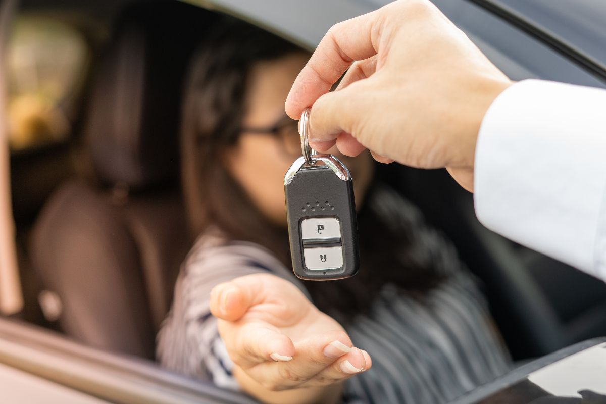 A man renting out his car.