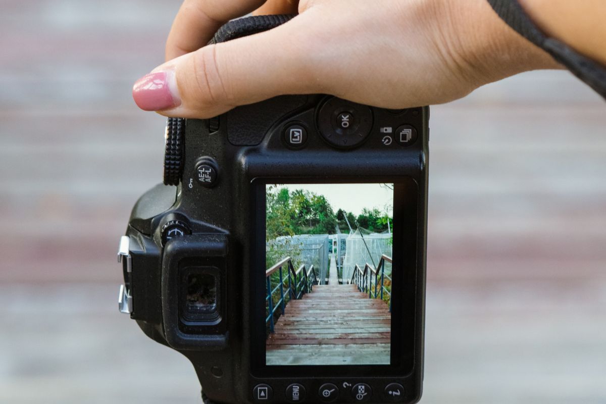 A woman's hand taking a picture.