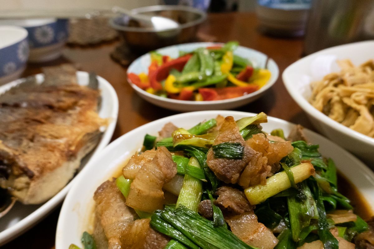 The picture shows home-cooked meals.