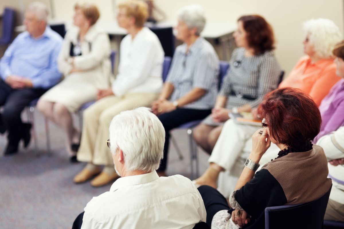 Image of seniors gathering.