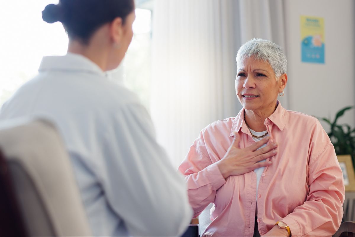 A senior woman consulting a doctor.