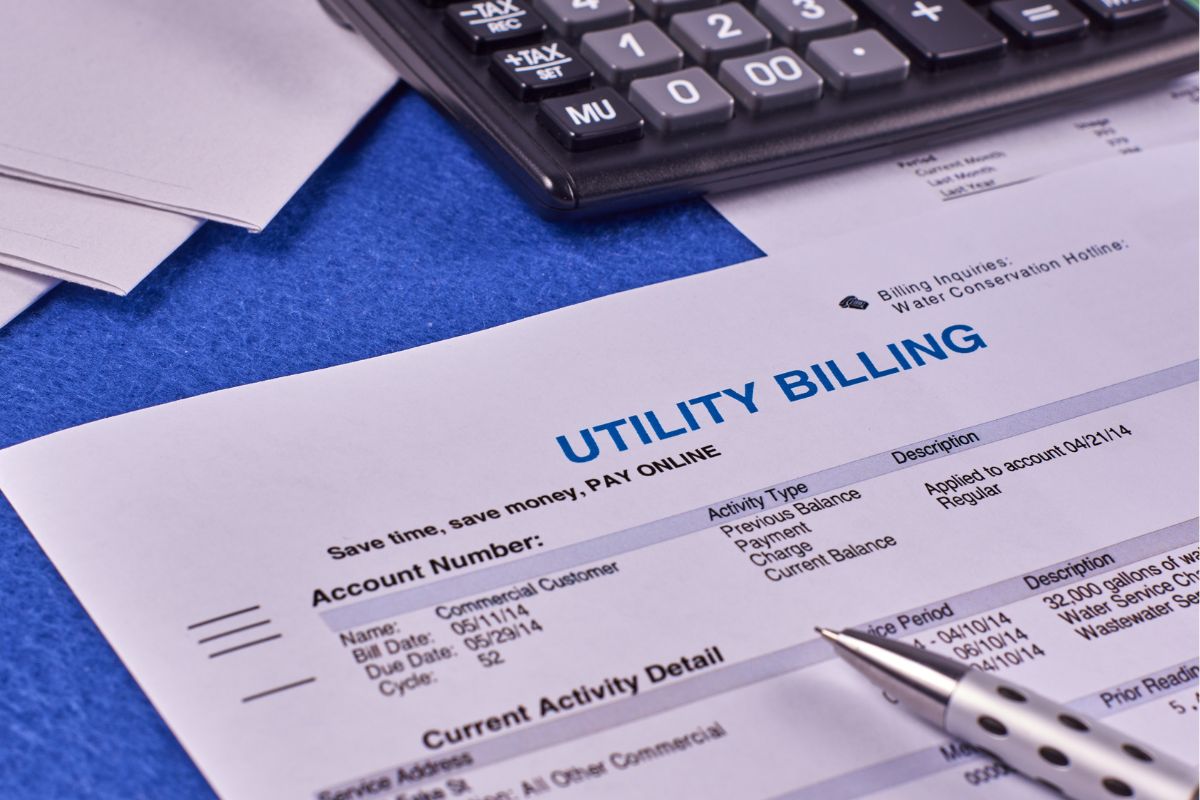 Photo of utility bills.