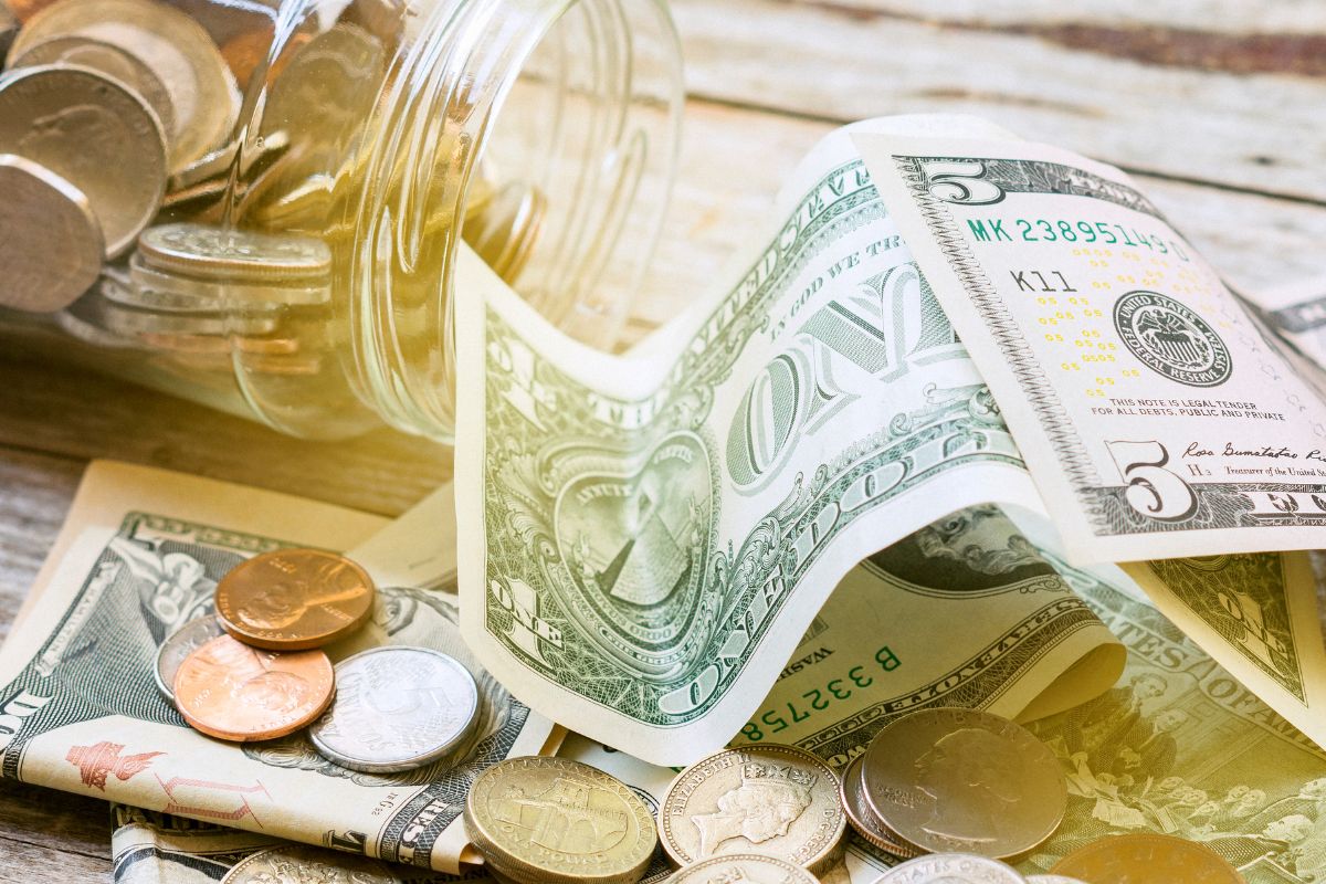 Photo shows money savings.