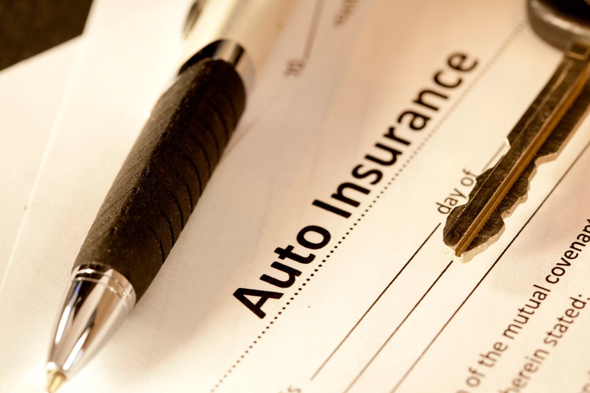 Photo of an auto insurance paper.