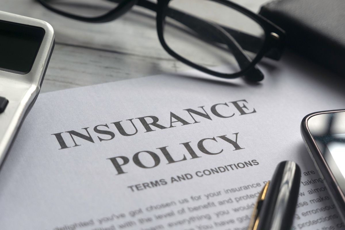 Photo of the insurance policy paper.