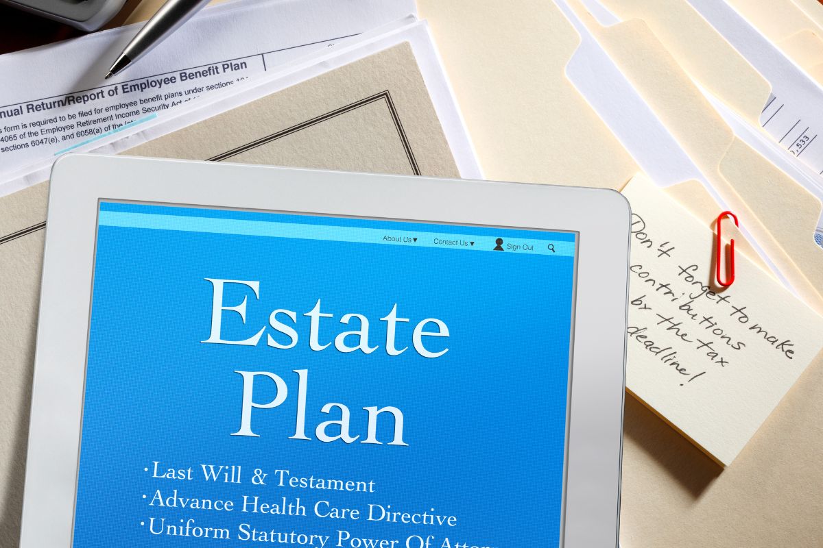 Picture of a tablet device with estate plan display.