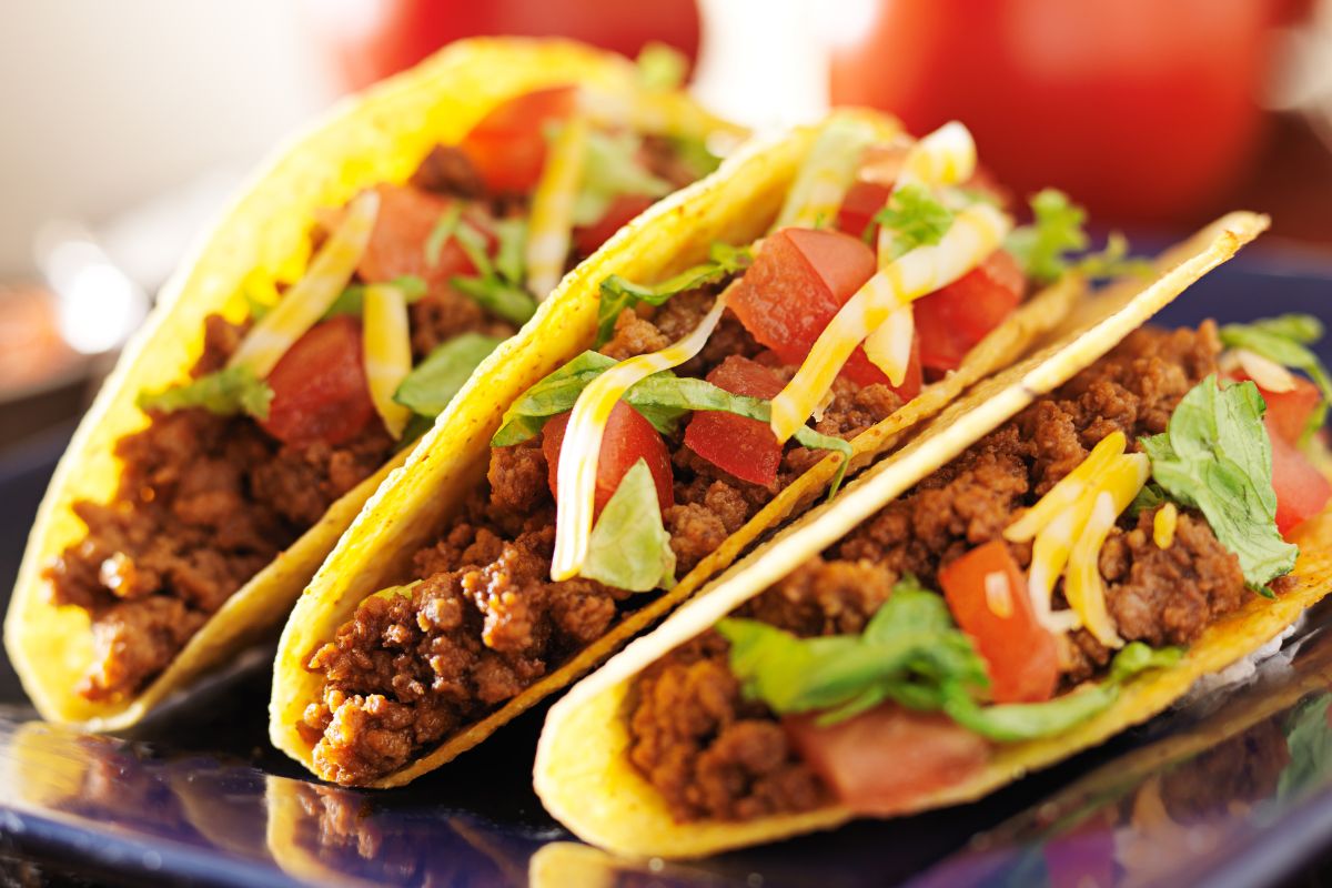 Photo of flavorful tacos on a plate.