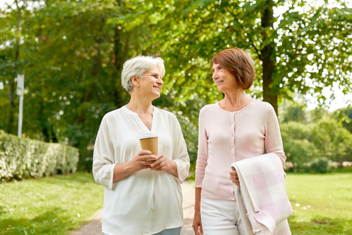 Photo of senior women at the park.