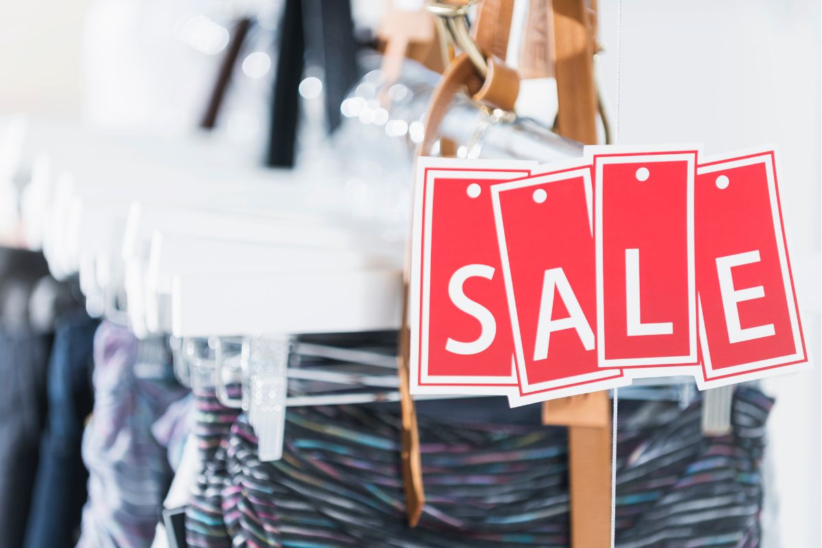 Image of clothes on sale.