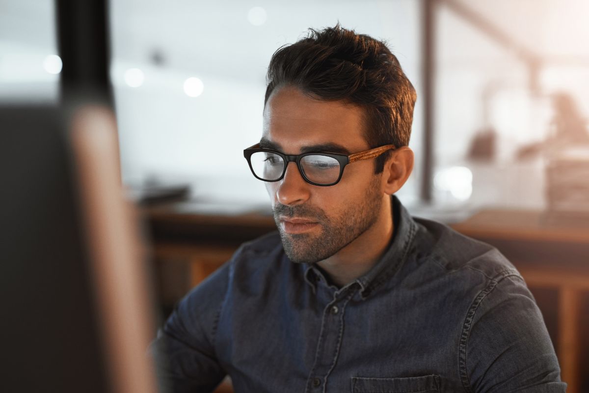 Image of a man focusing on his task.