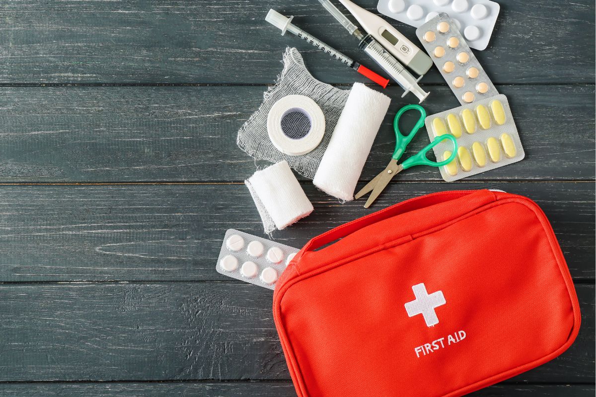 Photo of first aid supplies.