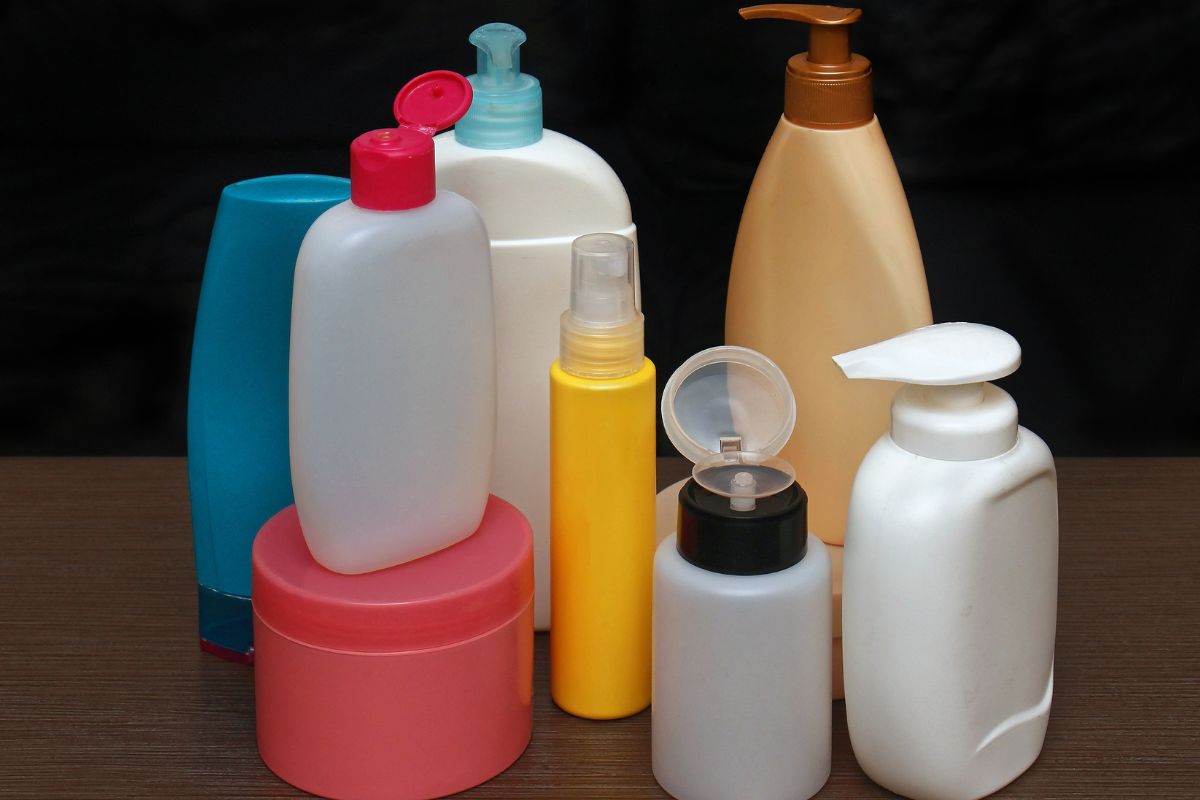 Image of empty toiletries containers.