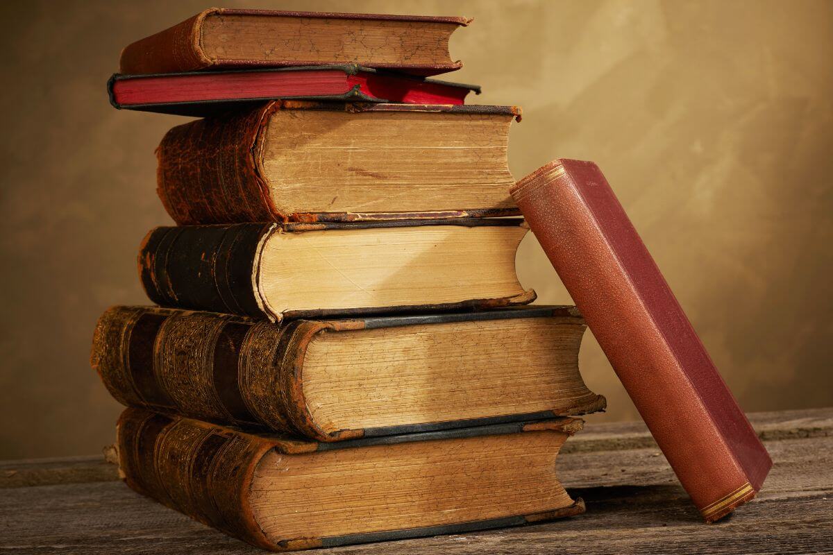 The picture tells about old books referring to decluttering books you'll never read again, donating or selling them to make room for ones you truly love.
