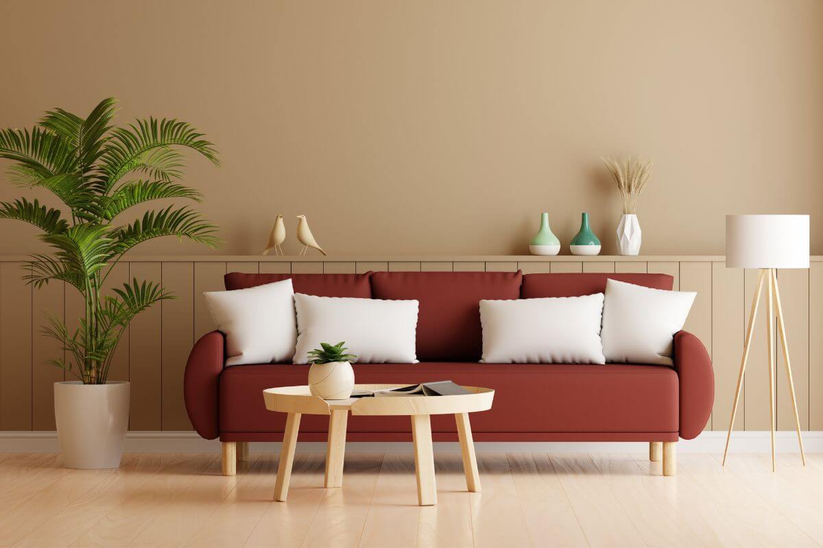 The photo shows a clean and neat living room indicating to learn how to live with less and making space for what matters most.