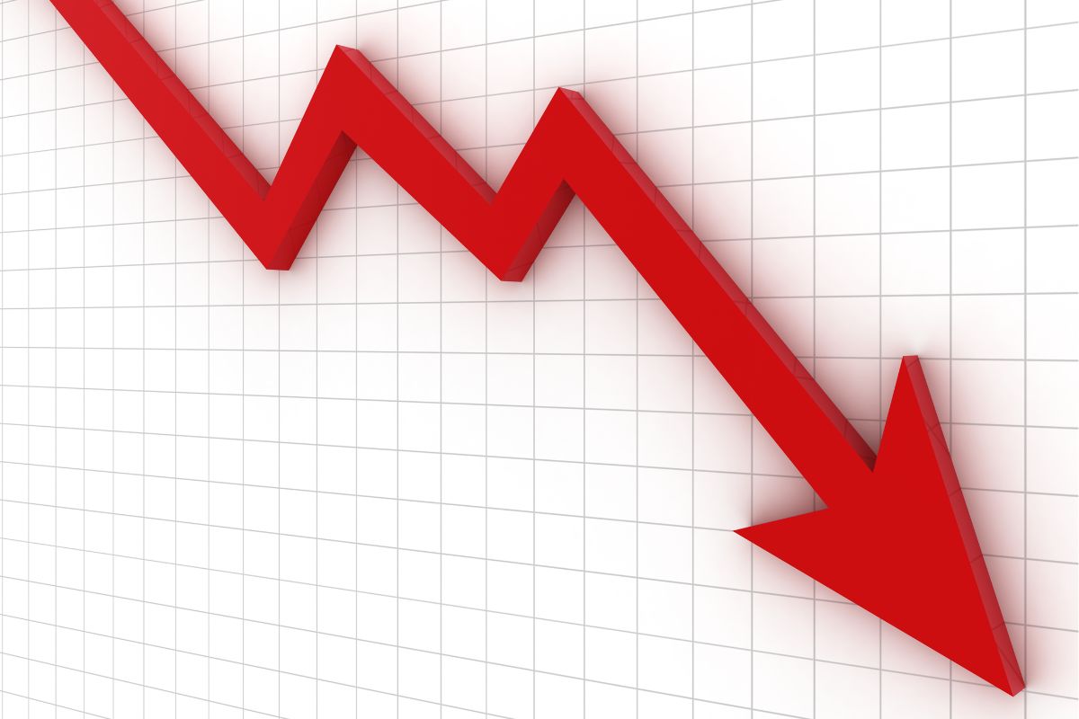 Photo of a market downturn graph.
