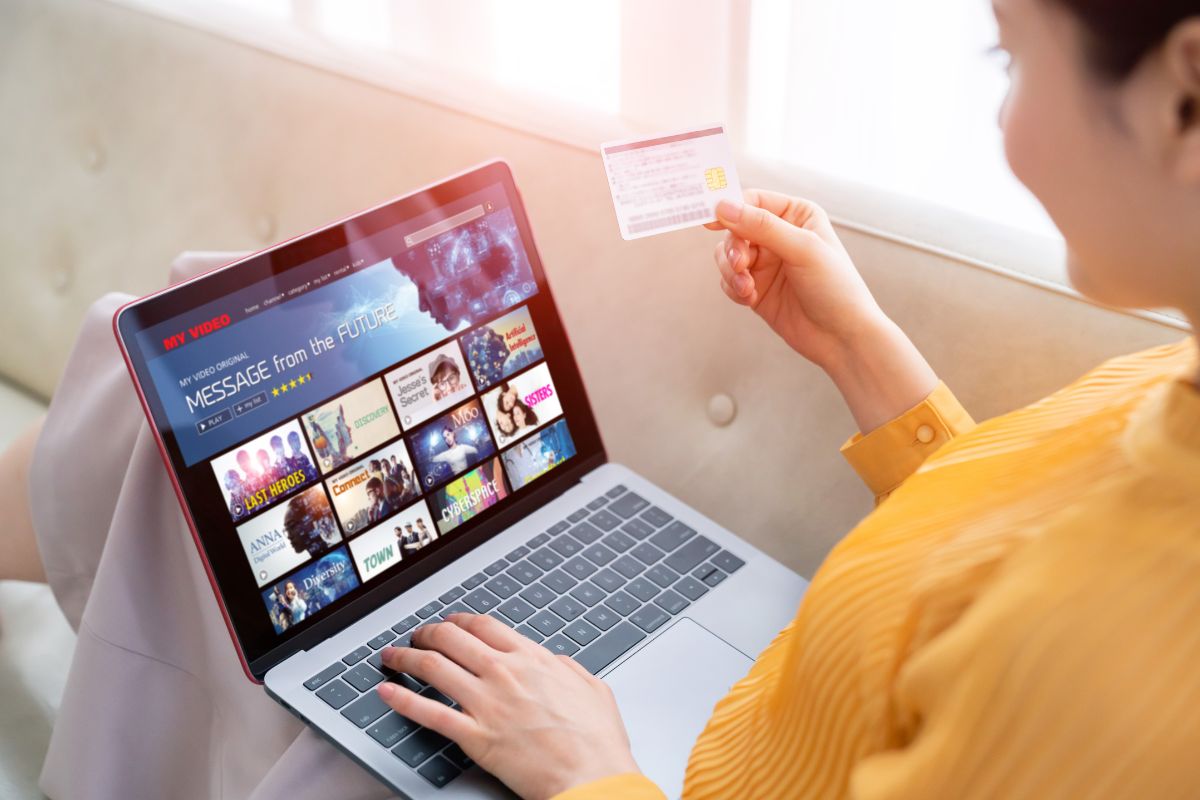 Image of a woman canceling her subscriptions.