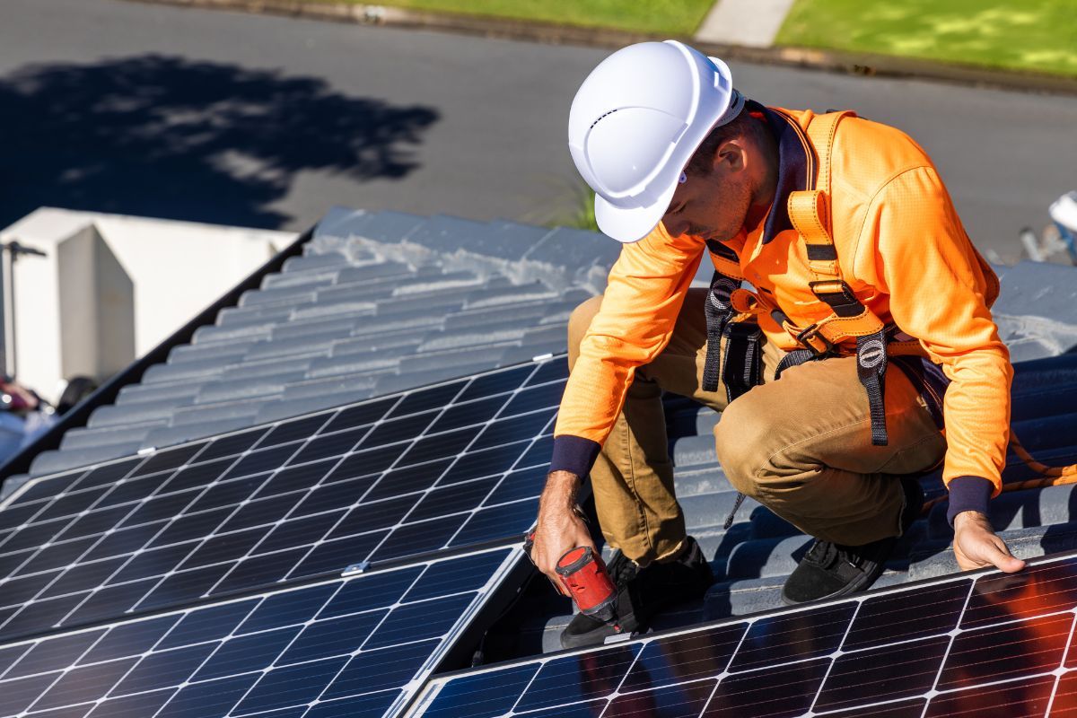 Image of a solar panel installer.