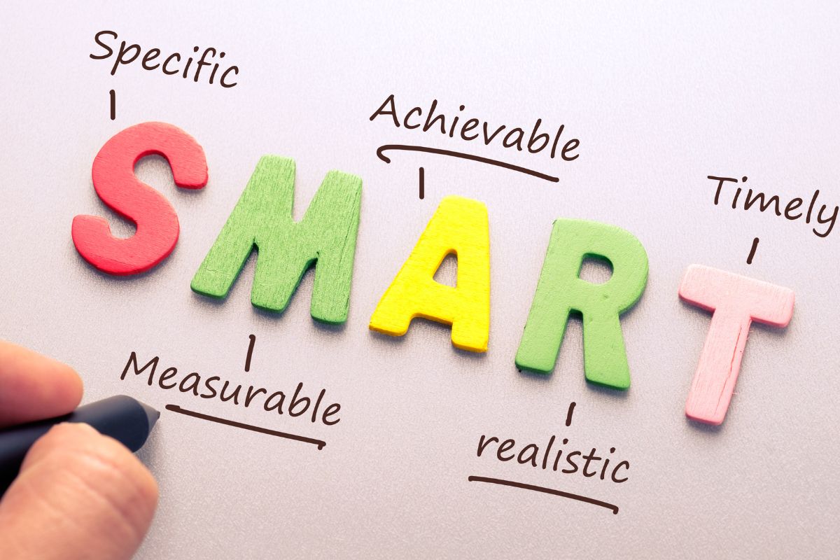 The image of a man's hand and writing the smart meaning.