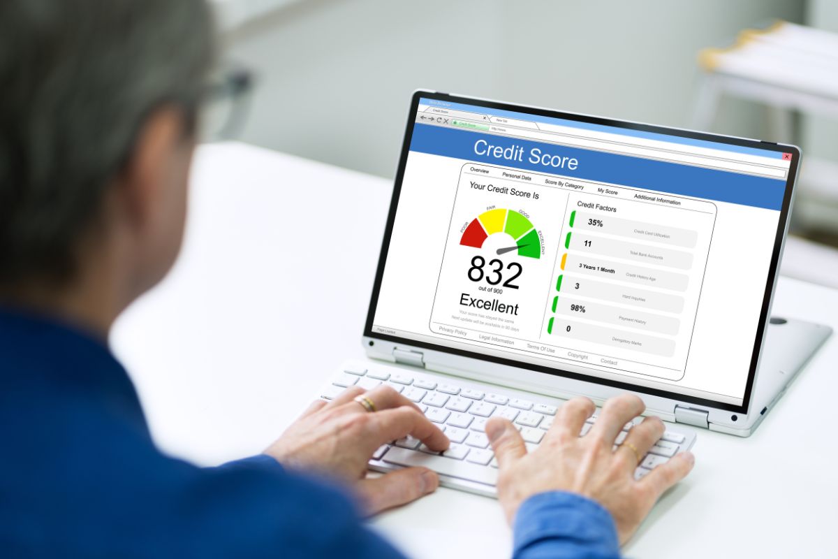 Image of a man monitoring his credit score.