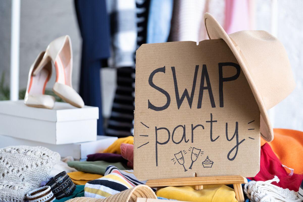 The photo of stuff and a board with notes referring to join-nothing groups to meet needs while keeping your budget intact.