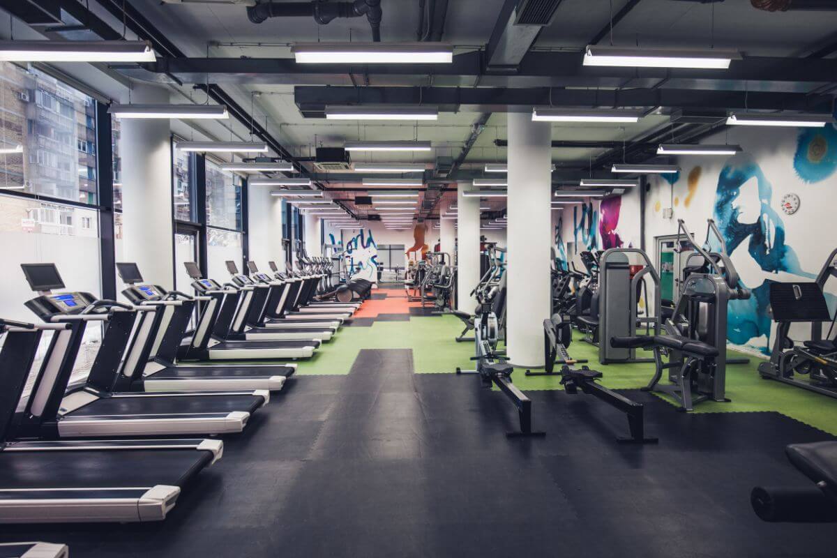The photo tells about different tools and equipment for body build which means gym memberships you never use are a waste of cash, switch to home workouts instead.