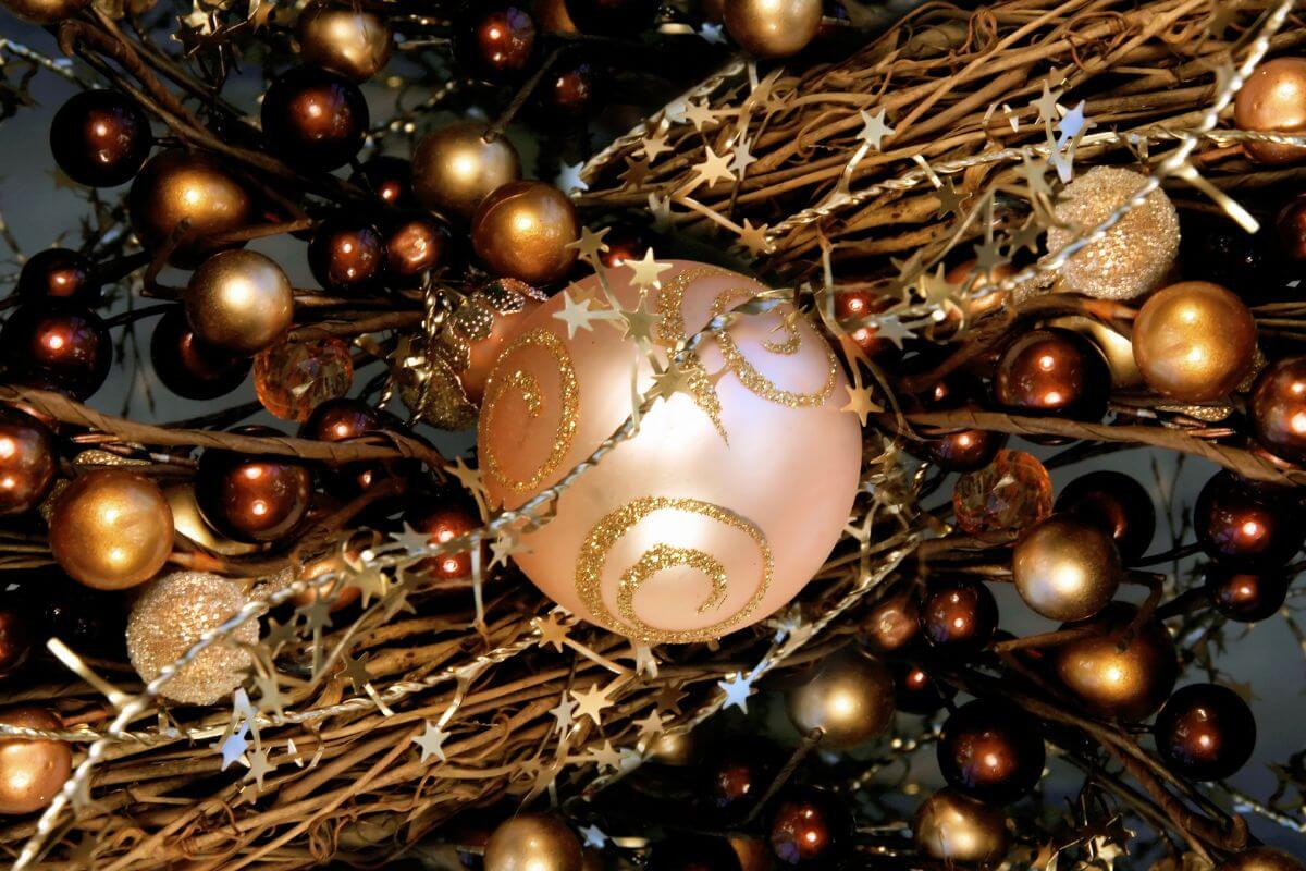 The picture of Christmas balls and trunks which means holiday decorations for every little holiday get expensive and cluttered, stick to basic to reuse. 