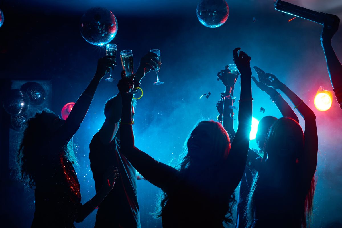 Photo of people partying in a club.