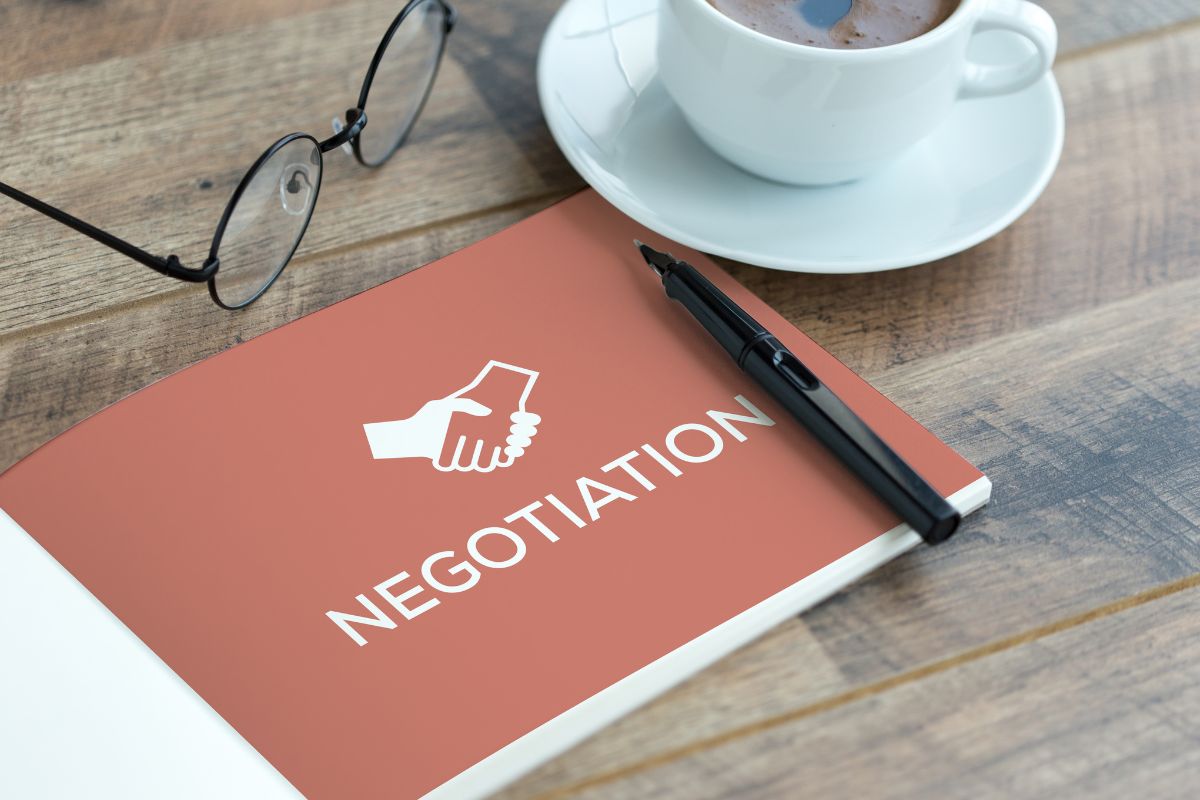 Image of a book with a negotiation title.