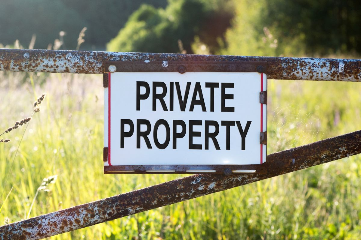 The image of a private property signage.