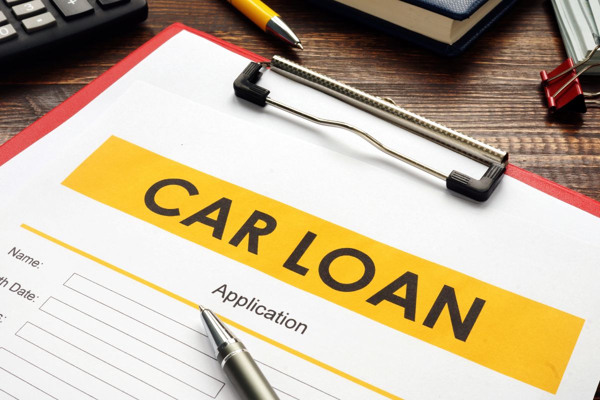 The image shows a car loan application form.