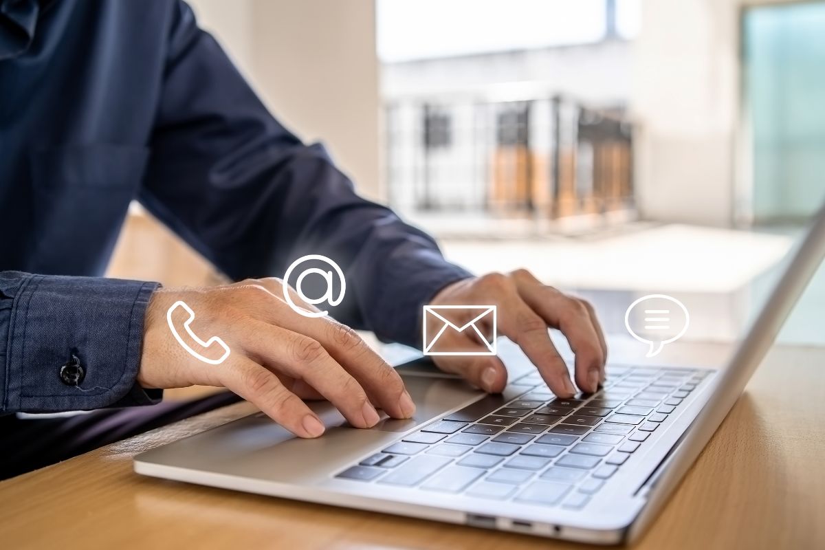 Picture of a man working as a remote customer service.