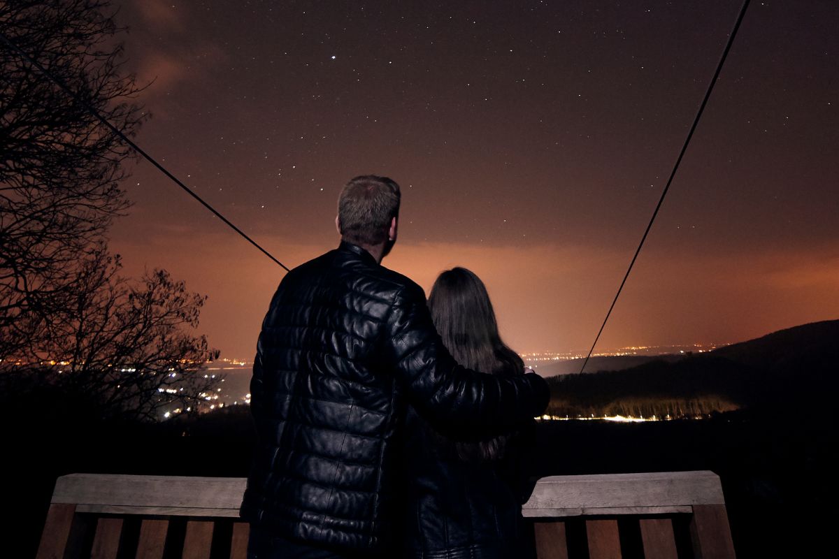 The photo shows a few gazing stars.