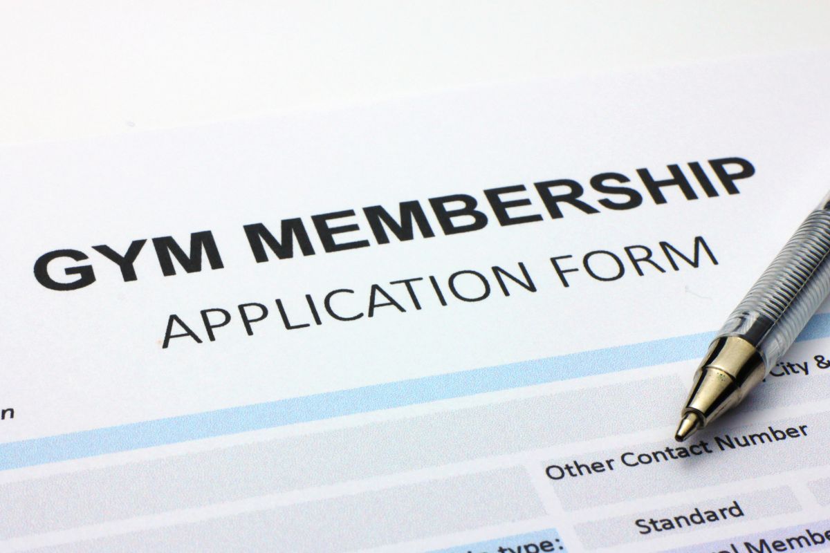 Image of a gym membership form.