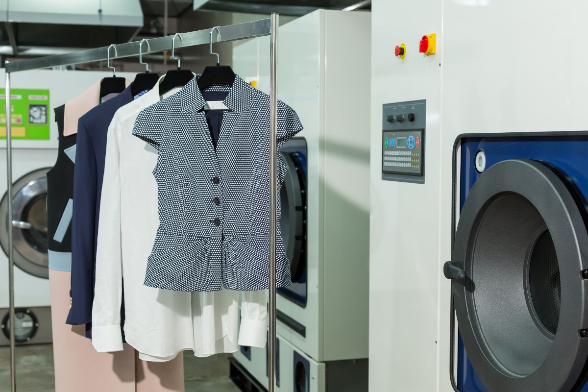 Image of dry cleaning clothes.