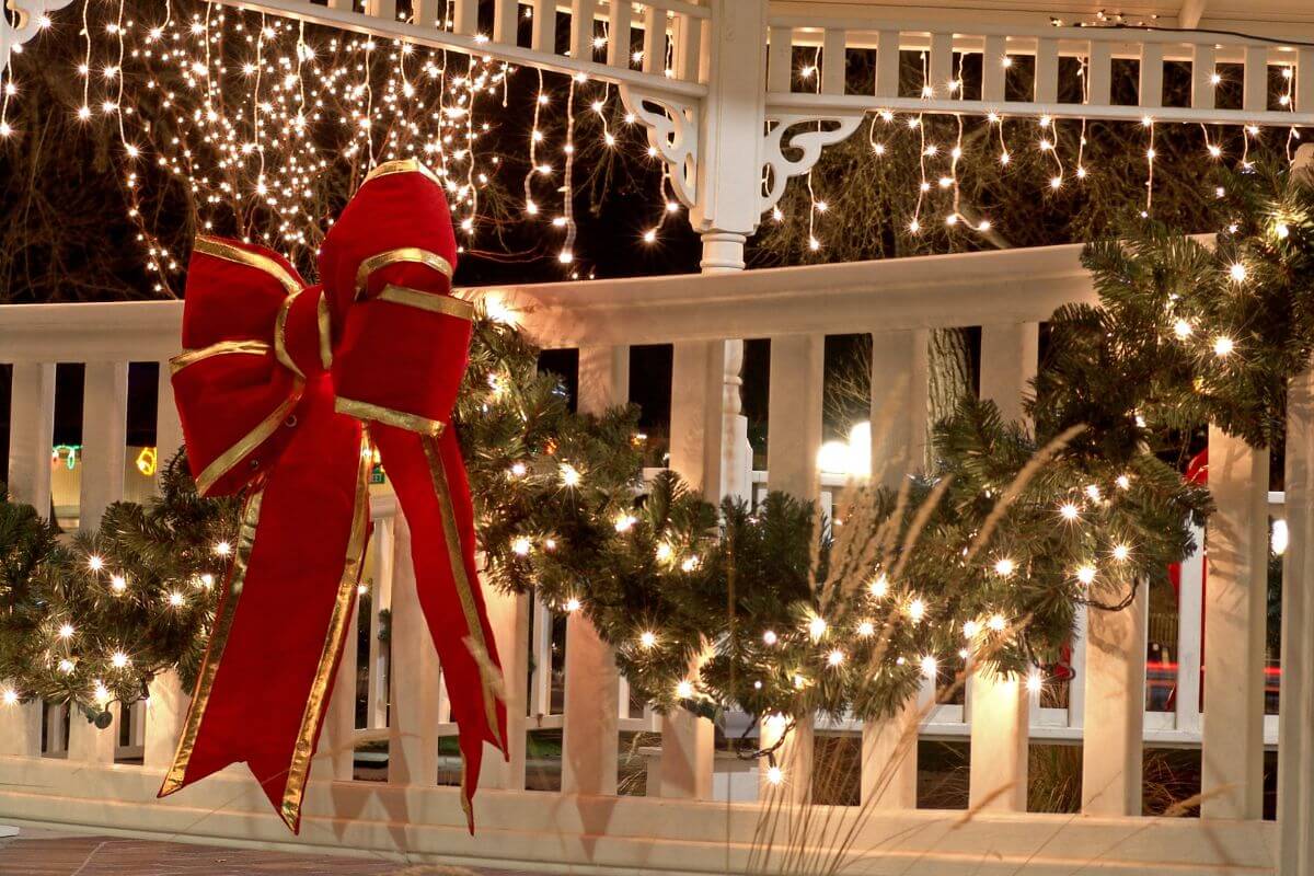 The image shows holiday decorations.
