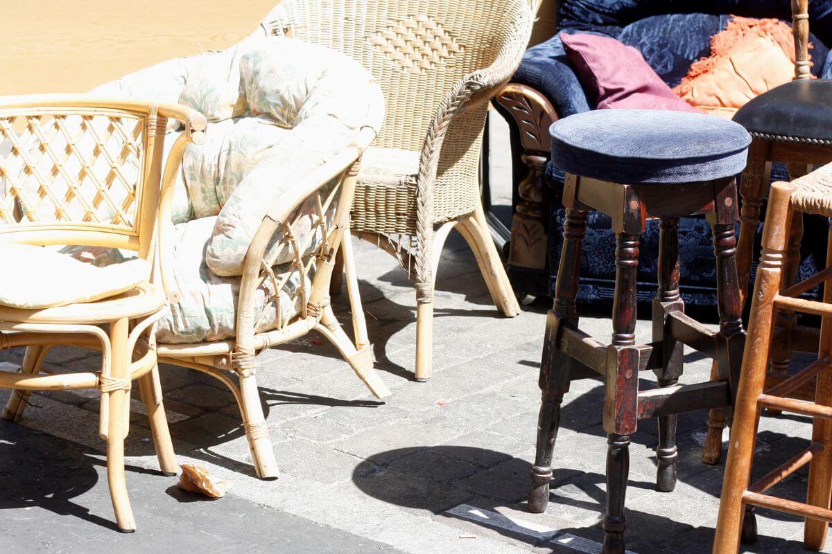 The picture shows furniture to resell is a smart way to make quick cash for debt payments.