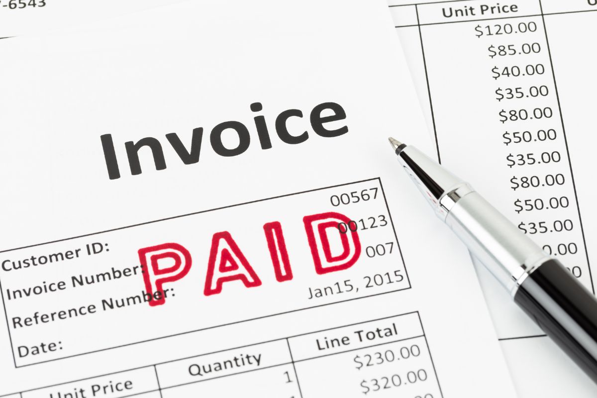 Picture of invoice papers.