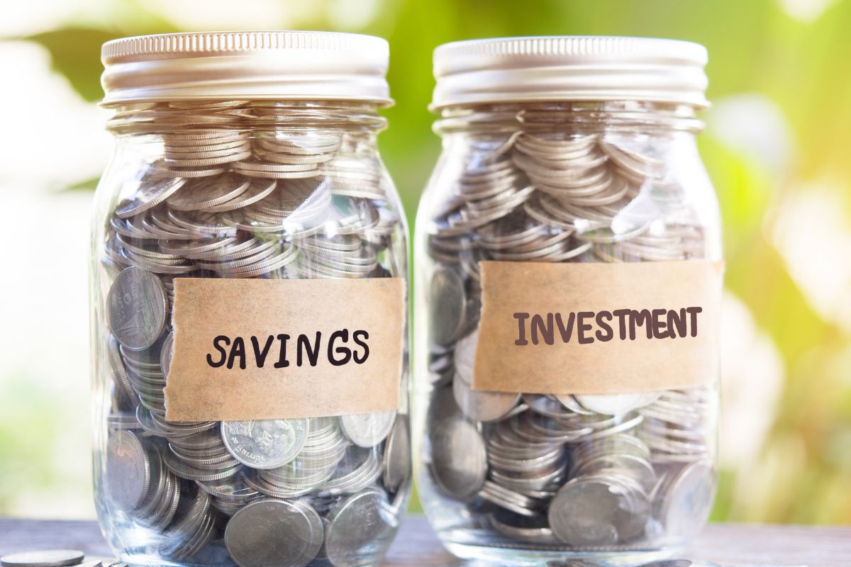 Picture of savings and investment money.