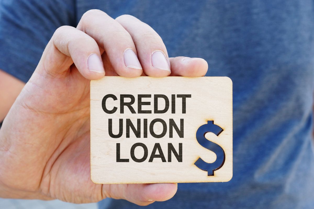 The picture shows credit union loan wording.