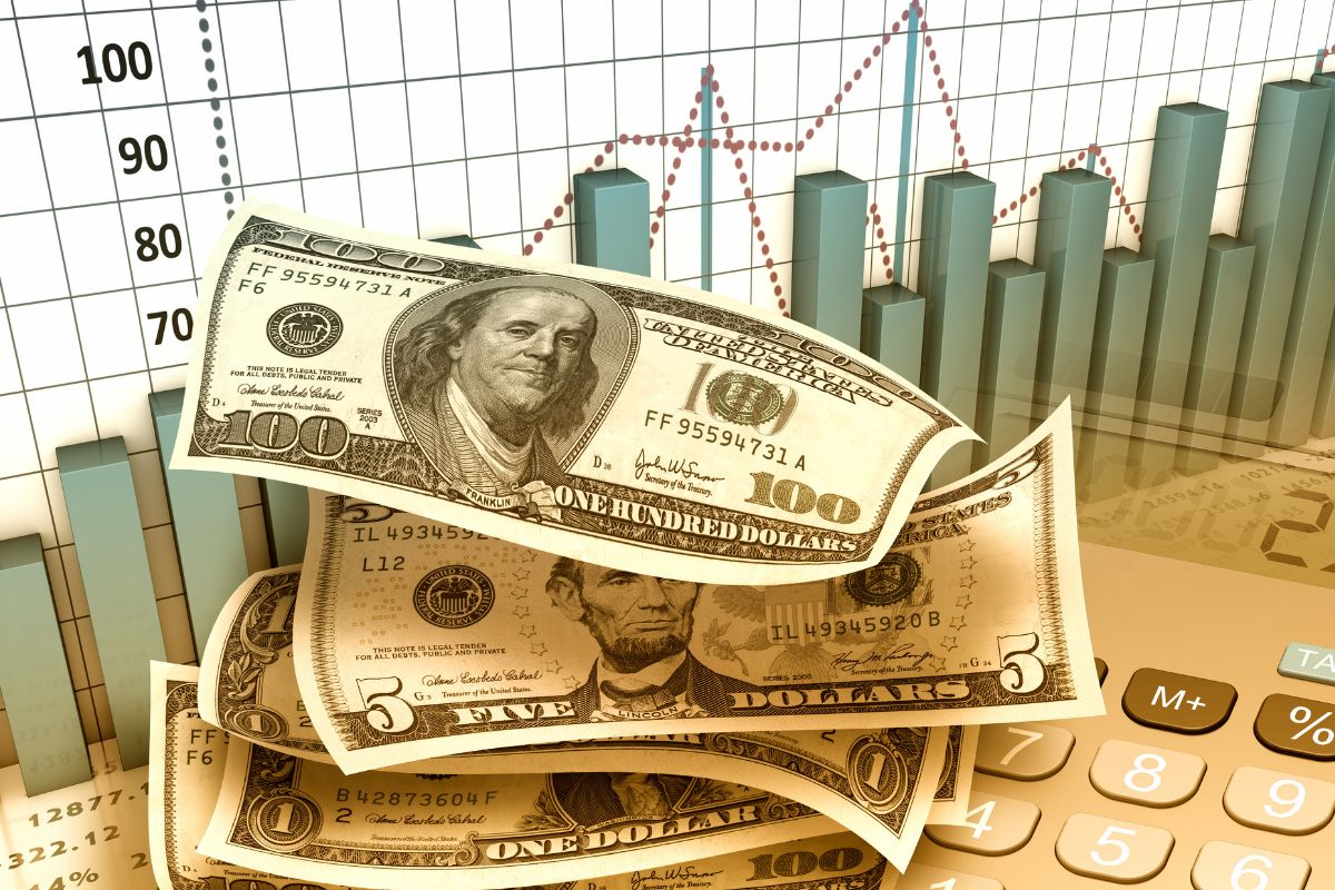 The image shows money for wealth-building investments.