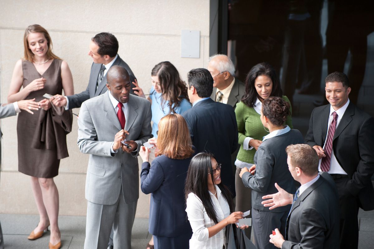 Group of people networking.