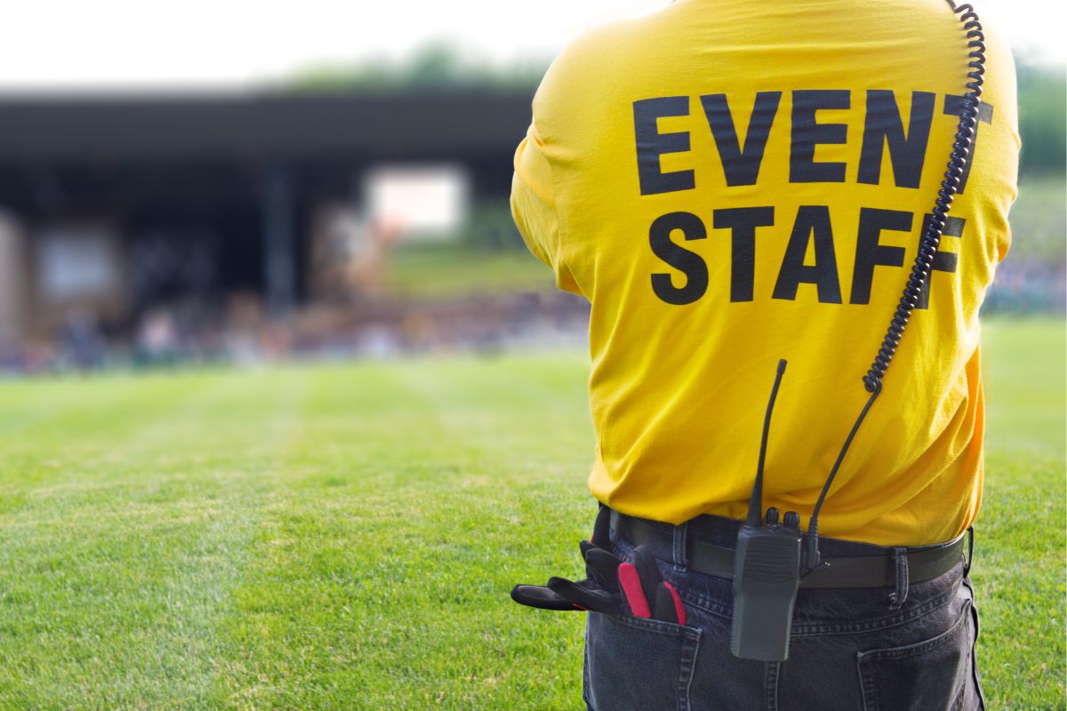 The picture shows an event staff.