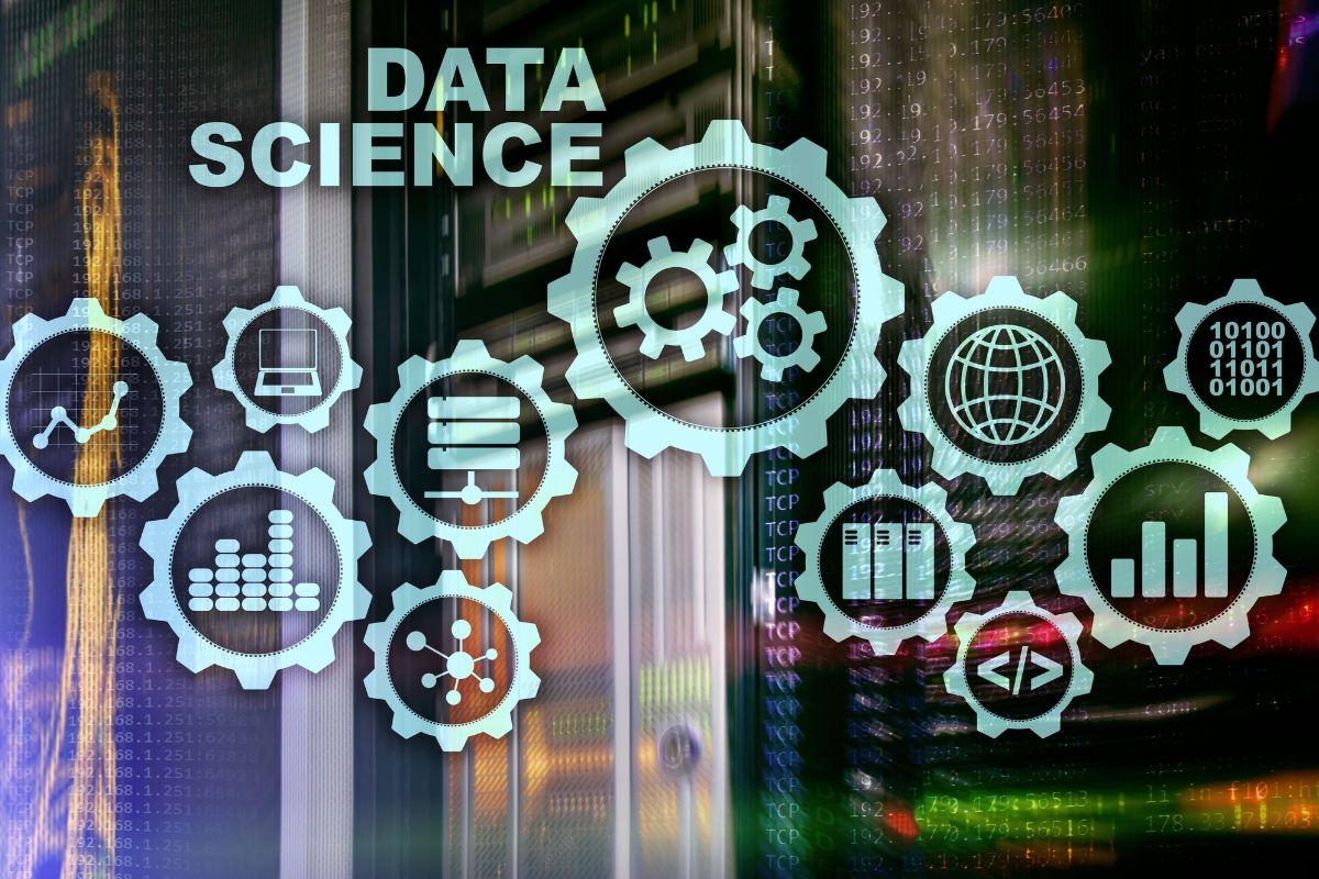 The photo shows icons and codes referring to data science and analytics is one of the in-demand skills that interpreting data to drive business decisions can earn a potential income.