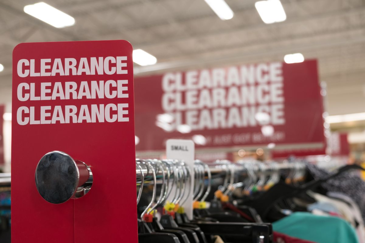 The photo of clearance sale items.