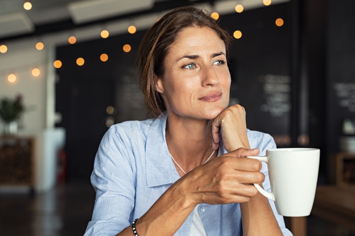 Photo of a woman thinking about her future.